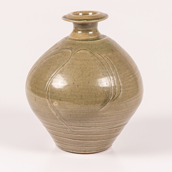 Bernard Leach Stoneware Studio Pottery Bottle Vase