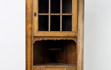 Biedermeier corner cupboard. Softwood. Single-door base unit with...