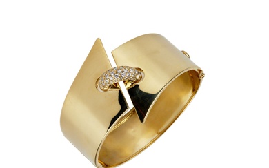 Bracelet en or 18 carats avec diamants. 44 diamants d`un poids total de 1,1 carat....