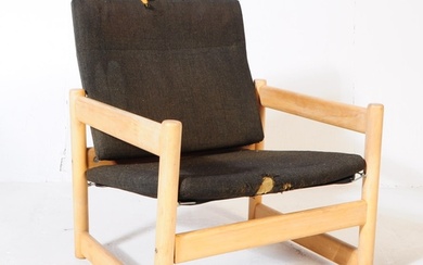 British Modern Design - Mid century beech wood easy chair / ...