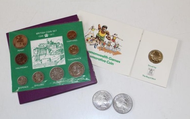 British coin set of 8 various dates plus 1986 commemorative...