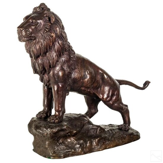 Bronze King of the Beasts Lion Wildlife Sculpture