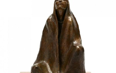 Bronze Sculpture of a Native American Woman