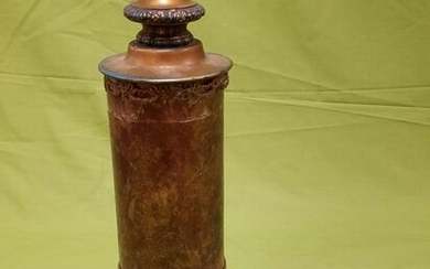 C 1920 METAL LAMP W/ MICA SHADE 15 1/2"H