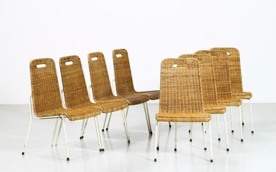CARLO PAGANI Eight chairs.