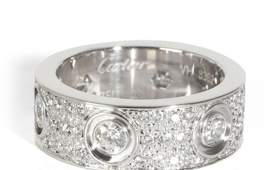 Cartier Love Diamond-Paved Ring in 18K White Gold 1.26 CTW