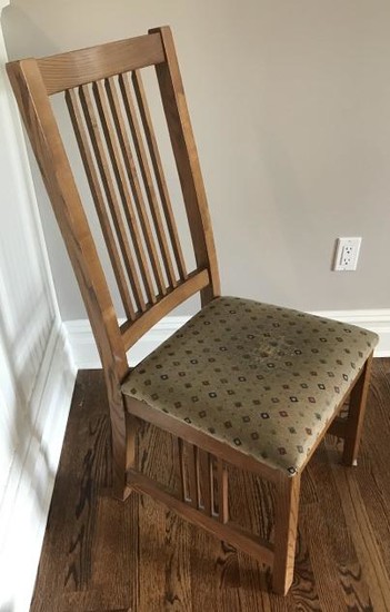 Carved Oak Craftsman Style Side Chair