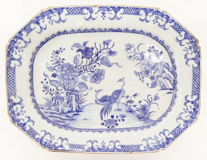 Chinese 18th Cent. Peacock Export Porcelain Platter