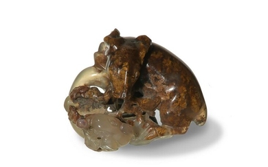 Chinese Agate Carving of Goats, 18/19th Century