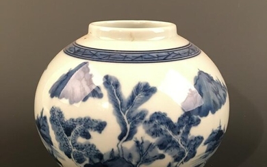 Chinese Blue-White 'Landscape' Jar, Kangxi Mark