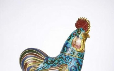 Chinese Cloisonne Enamel Model of Rooster