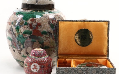 Chinese Ginger Jars and Limited Edition Reverse Painted Snuff Bottle