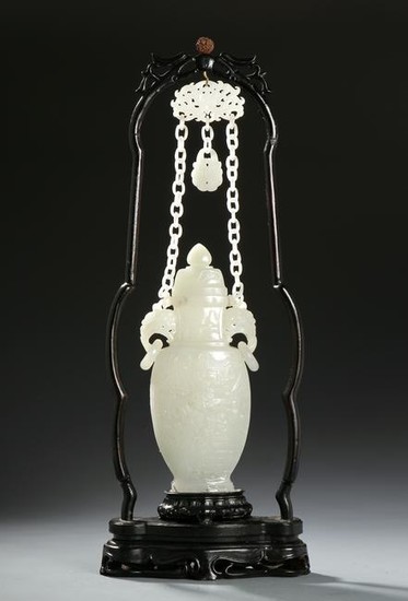 Chinese Hetian White Jade Vase