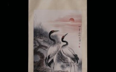 Chinese Ink Color Scroll Painting,Mark