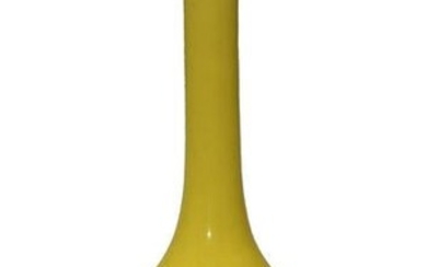 Chinese Yellow Stick Neck Vase