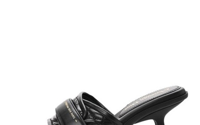 Christian Dior Calfskin Cannage Quilted Dio(r)evolution 80mm Slide Sandals 37 Black