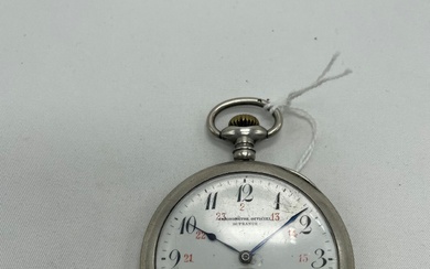 Chronomètre officiel de France, montre à gousset, boitier en argent poinçon crabe, mouvement mécanique poinçon...