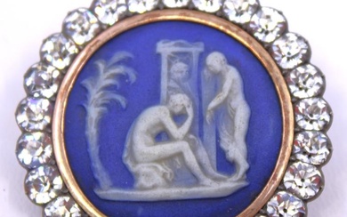 Circa 1780-1790 Georgian Blue Jasperware with white relief, mounted in...