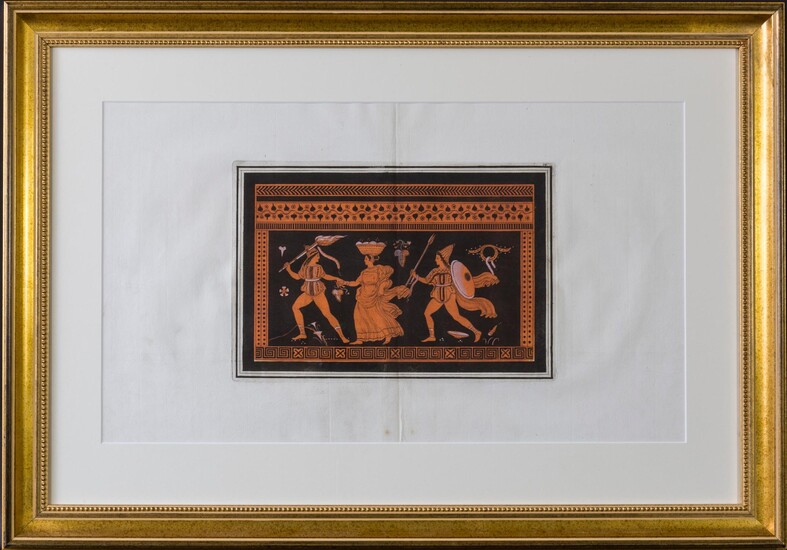 Collection of Etruscan, Greek and Roman antiquities from the cabinet of the Hon. W. Hamilton [PLATE 24, Two Warriors and a Female]