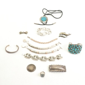 Collection of Silver Tone and Sterling Jewelry Including Ralph Lauren