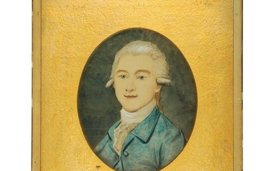 Colonial Gentleman Portrait Watercolor Painting