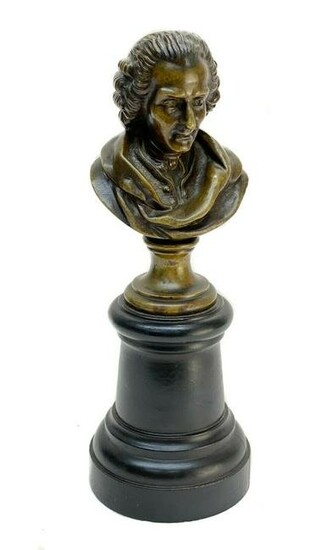 Continental Patinated Bronze Bust of a Gentleman