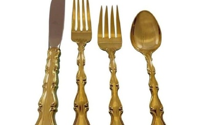Country Manor by Towle Sterling Silver Flatware Service 12 Set Vermeil Gold