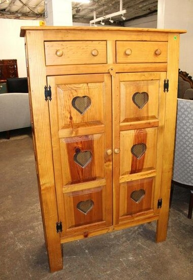 Country knotty pine 2 door 2 drawer cupboard
