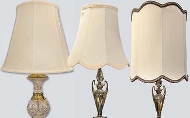 Crystal and Metal Table Lamps, Vintage Leviton table lamp