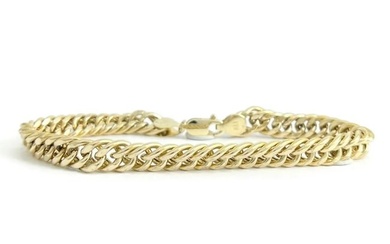Cuban Curb Chain Link Bracelet 10K Yellow Gold, 7.5 Inches, 8.65 Grams