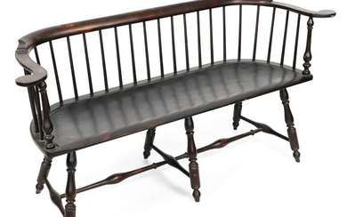 D.R. DIMES WINDSOR-STYLE BENCH New Hampshire, 20th