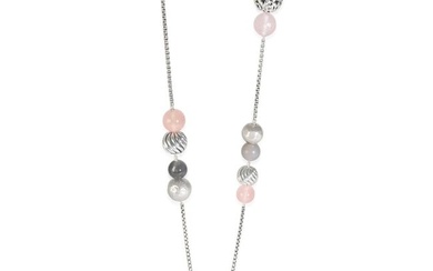 David Yurman Elements Necklace with Rose Quartz in Sterling Silver