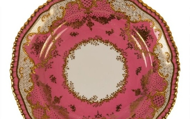 Davis Collamore Copeland Gilded Pink Dinner Plates