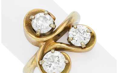 Diamond, Gold Ring Stones: Full and round brilliant-cut diamonds...