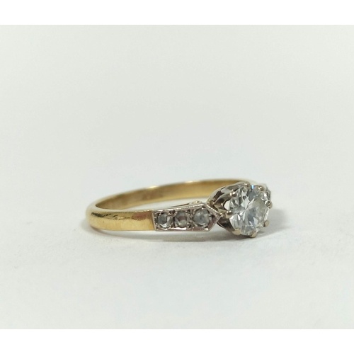 Diamond solitaire ring with brilliant approximately .6ct in ...