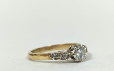 Diamond solitaire ring with brilliant approximately .6ct in ...