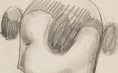 ELIE NADELMAN Female Head in Profile. Pencil on cream wove paper, circa 1916-17....