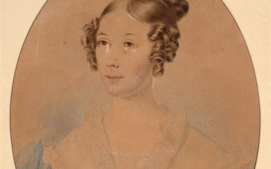 ENGLISH SCHOOL (EARLY C19TH) Portrait of a Young Woman watercolour...