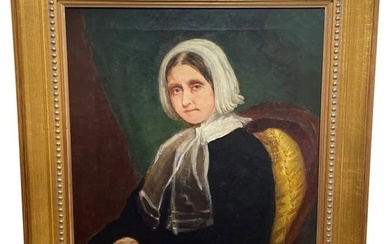 Early 19th Century Oil Painting Portrait Of Elisabeth Blomfield Nee Brasnett