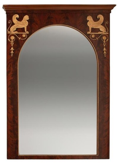 Empire Bronze-Mounted Mahogany Mirror