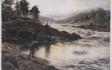 Engraving after Farquharson, "Salmon Fishing on the
