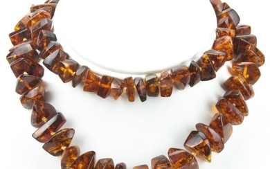Estate Hand Knotted Baltic Amber Beaded Necklace