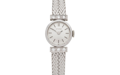 Eterna. A lady's 18K white gold and diamond set manual wind cocktail bracelet watch Circa 1950