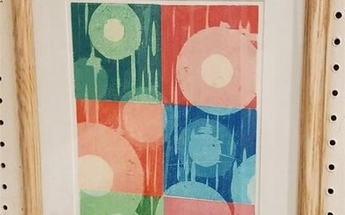 FRAMED COLOR LITHO, PENCIL SGND. PINCUS 3/10, 12.25" X