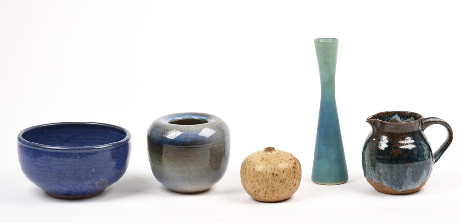 Five Modern Studio Pottery Pieces.