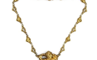 Foam gold necklace around