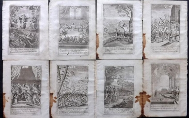 Fontaine, Nicolas 1711 Lot of 8 Antique Religious Prints