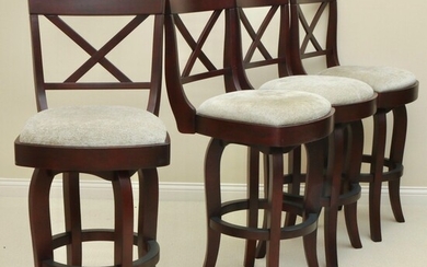 Four Contemporary Upholstered Barstools