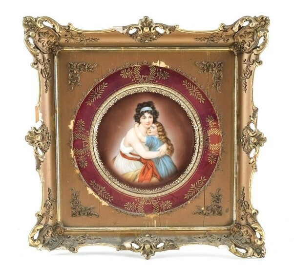 Framed Royal Vienna Porcelain Plate