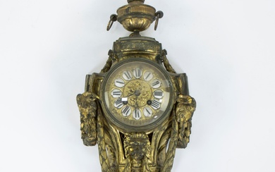 French 19th century bronze cartel clock marked G. Philippe, Palais Royal